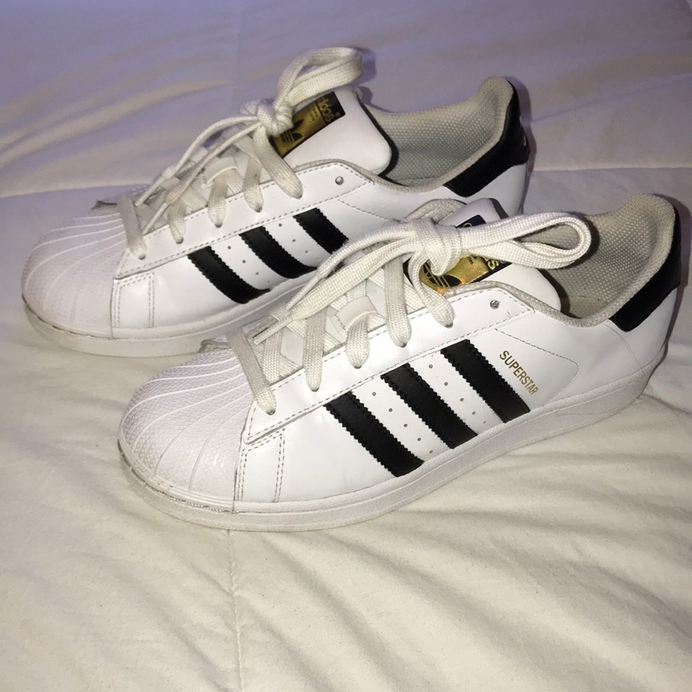 Adidas Black/White Superstar Classic Sneakers